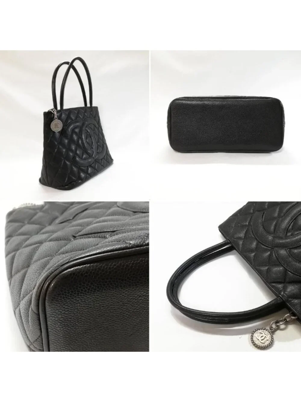 Chanel Reissue Tote Caviar Leather Black Silver